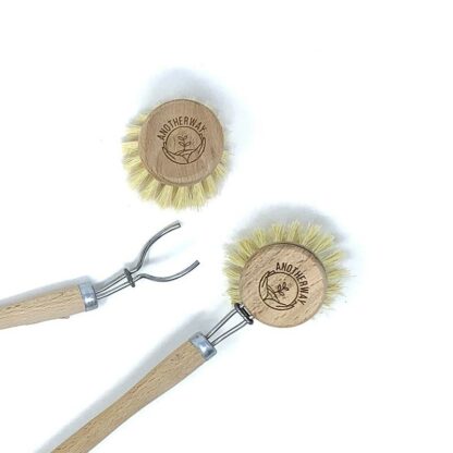 Brosse à vaisselle en bois rechargeable Anotherway - La planète à paillettes