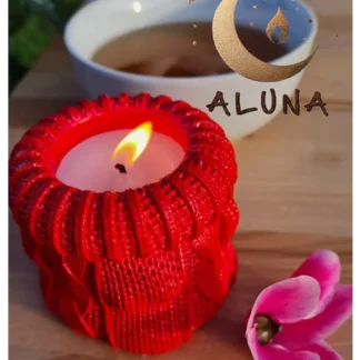 Pot et bougie artisanale écoresponsable façon tricot - boutique écoresponsable La Planète à Paillettes.