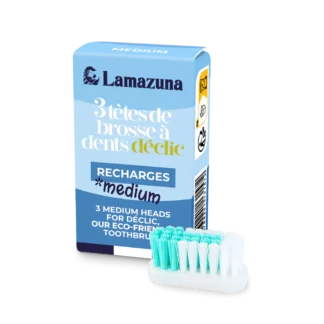 Recharge de 3 têtes de brosse à dents medium 🔄🦷 Lamazuna - La Planète à Paillettes