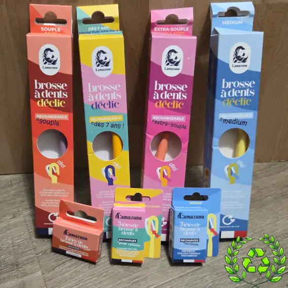 Brosses à dents recyclables et rechargeables💚🦷Lamazuna - La Planète à Paillettes