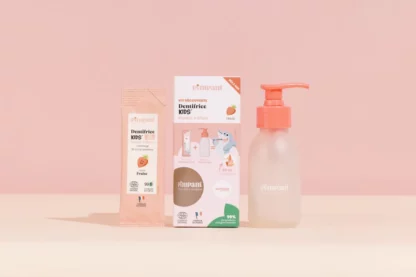 Kit découverte dentifrice kids fraise (1 bouteille + 1 recharge) 🍓🦷 Pimpant - La Planète à Paillettes