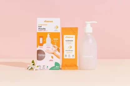 Kit Gel douche Fleur d'Oranger - Flacon et Poudre à diluer 🌼🛁 - Pimpant - La Planète à Paillettes